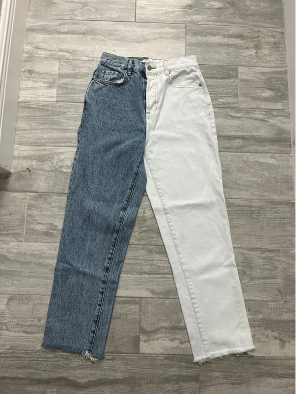 Pacsun White and Blue Jeans